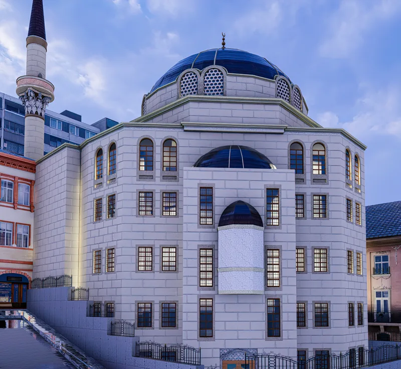 Mavi kubbeli yapı · tasarım ve uygulama — 2